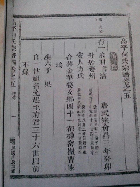 (山西省晋城市)高平何氏宗谱