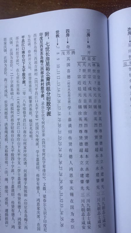 寻何氏印尼族人和字派